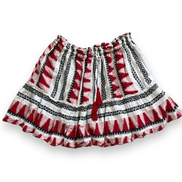 Elan Mini Ruffle Skirt Geo Print - Picture 2 of 8